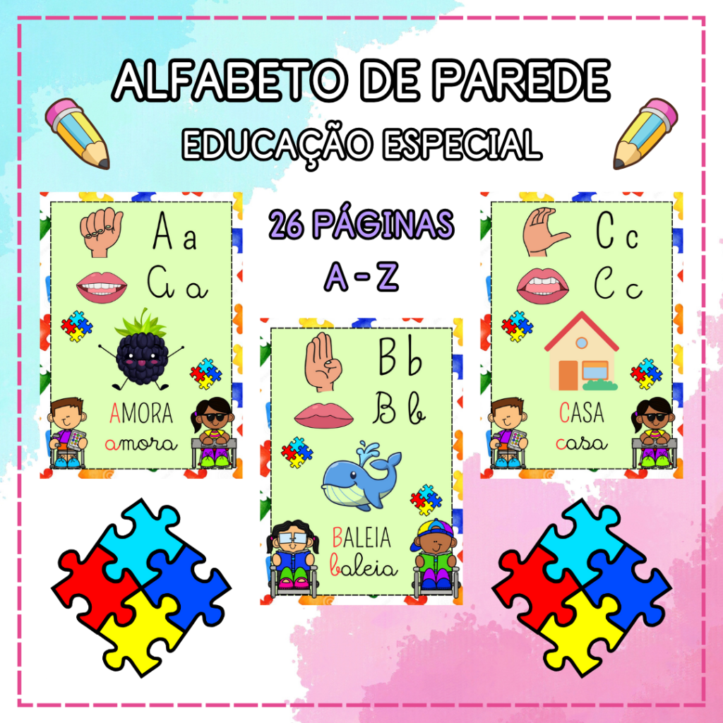 Alfabeto de parede EDUCAÇÃO ESPECIAL – Proff Joana: Recursos Pedagógicos