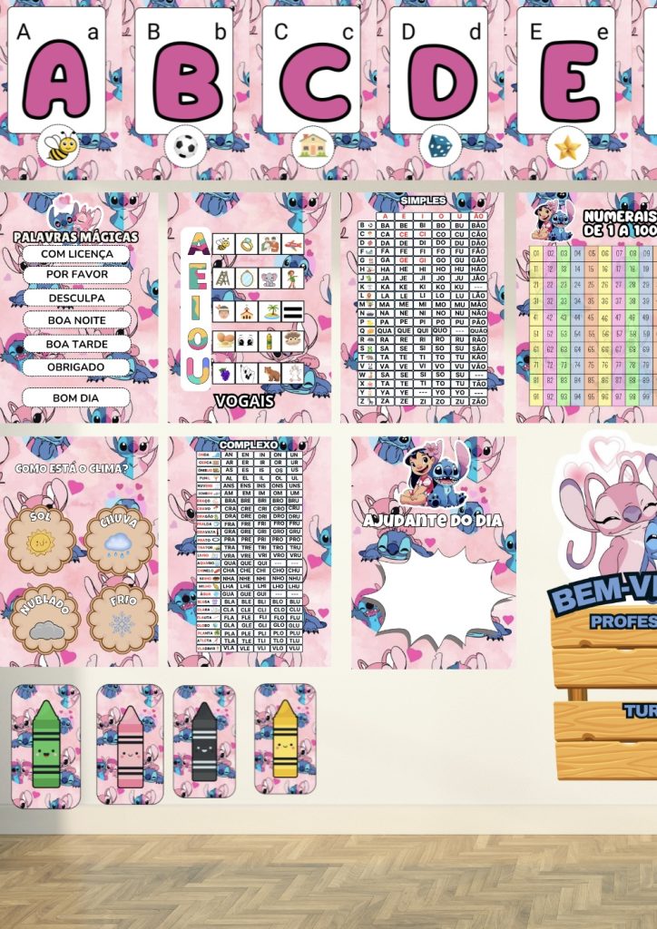 🌺KIT SALA: Stitch e Angel – Proff Joana: Recursos Pedagógicos