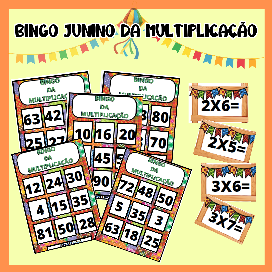 ✖️ BINGO JUNINO DA MULTIPLICAÇÃO – O JEITO DIVERTIDO DE FIXAR A TABUADA!