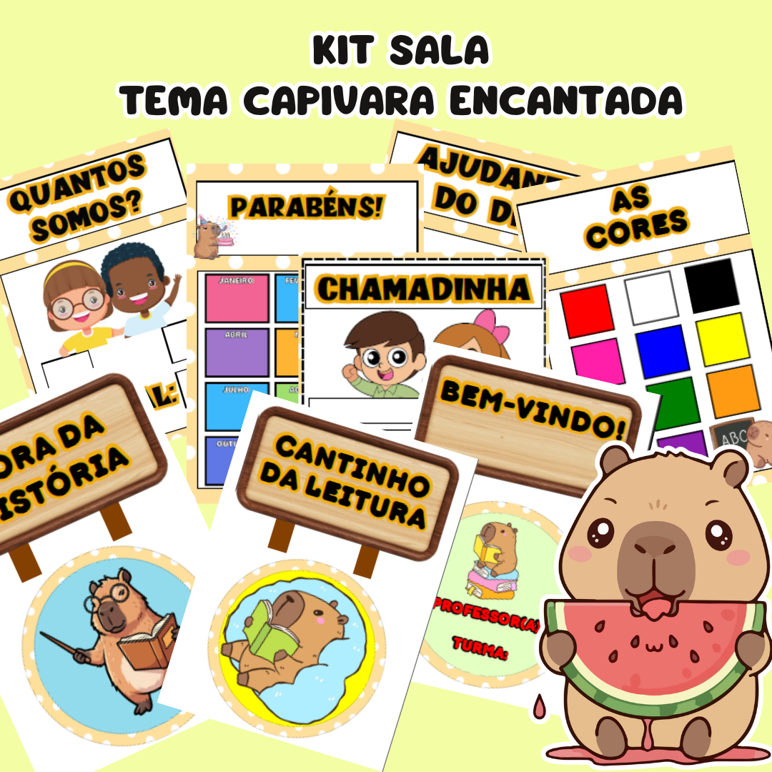 KIT SALA CAPIVARA ENCANTADA