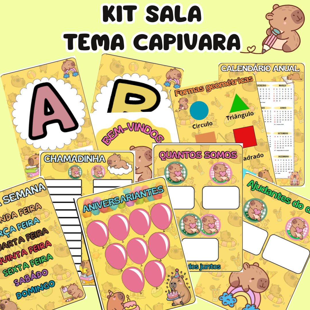 KIT SALA–TEMA CAPIVARA