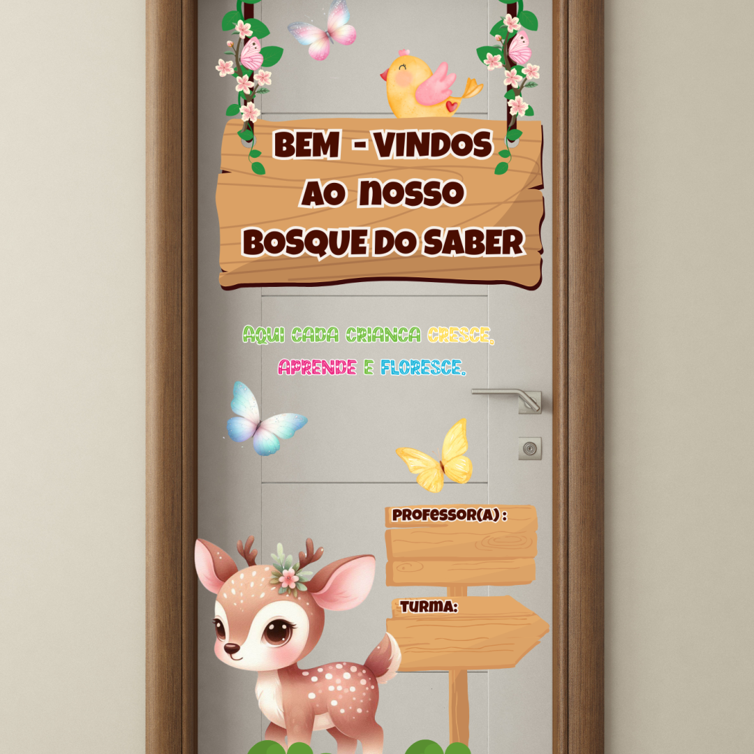 Painel decorativo porta de sala - Bosque Encantado