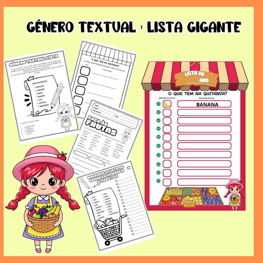 Lista Gigante da Quitanda – Alfabetização Lúdica