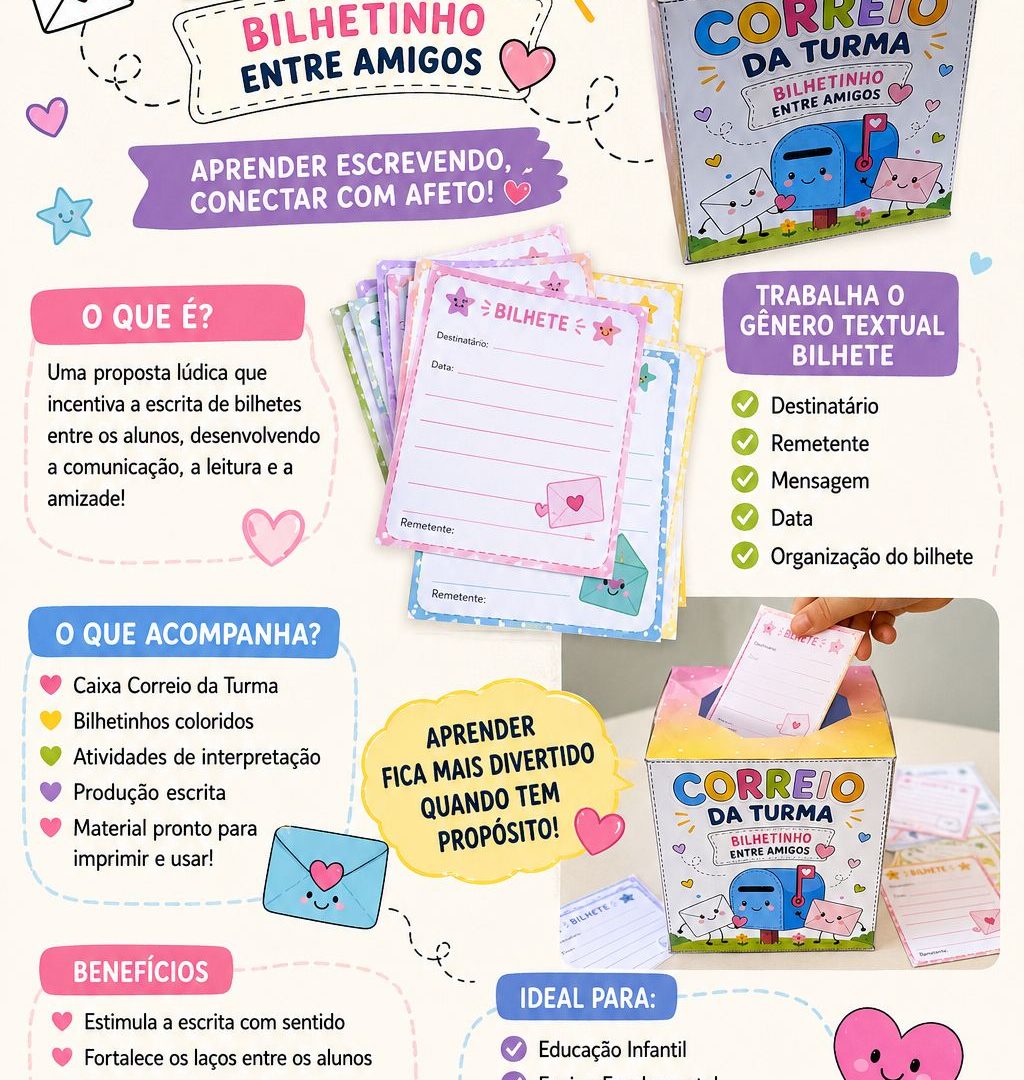 CORREIO DA TURMA — BILHETINHO ENTRE AMIGOS 💌