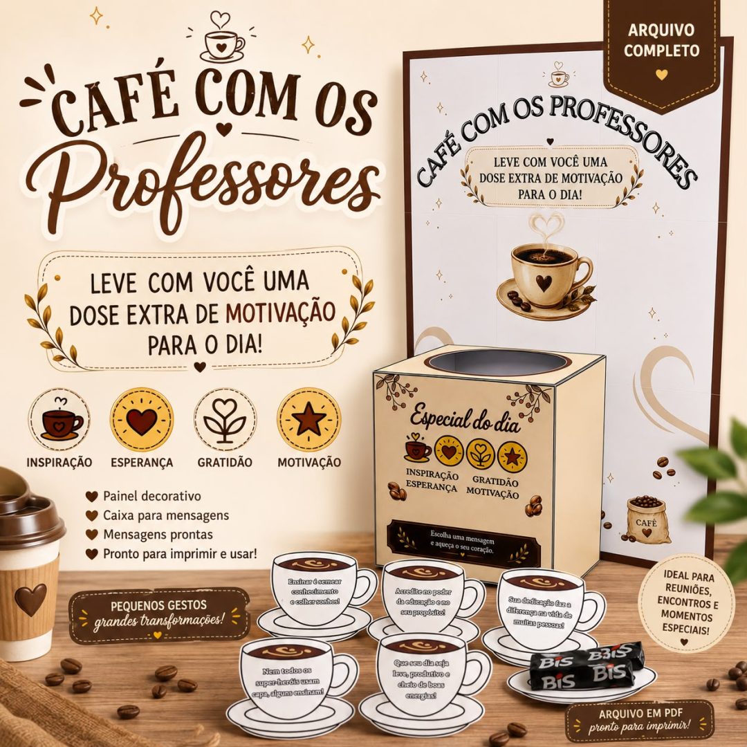 Caixa Motivacional – Café com os Professores 🤎